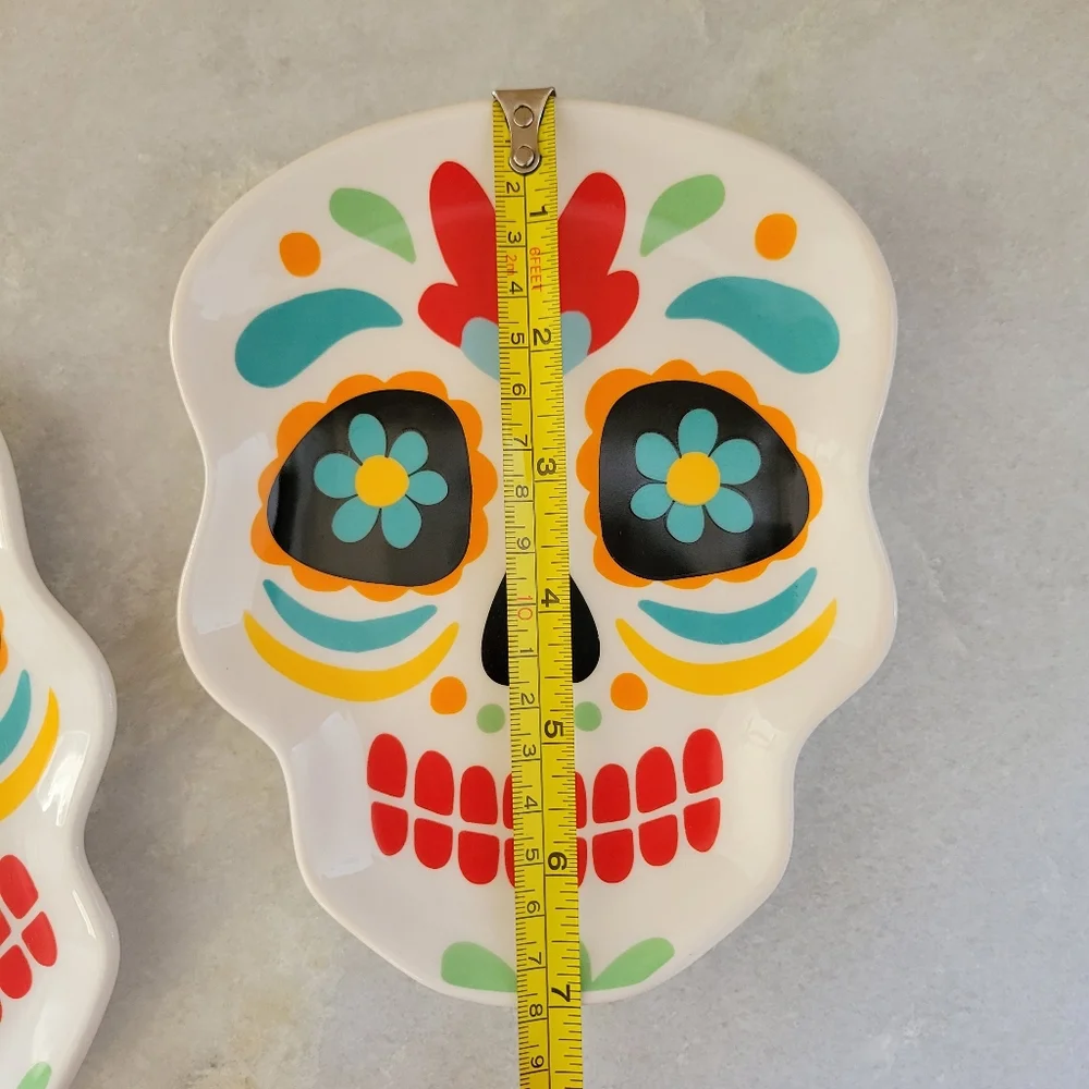 NEW-Two Dia de Muertos Plates - Picture 4 of 5